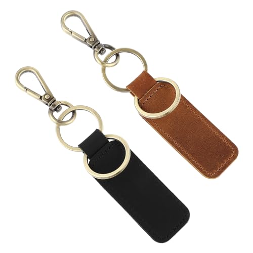 Bremorou 2 Stück Leder Schlüsselanhänger Herren Auto Schlüsselanhänger Personalisiert Ohne Logo Kleine Geschenk Zum Geburtstag Für Lieblingsmenschen Frauen Männer von Bremorou