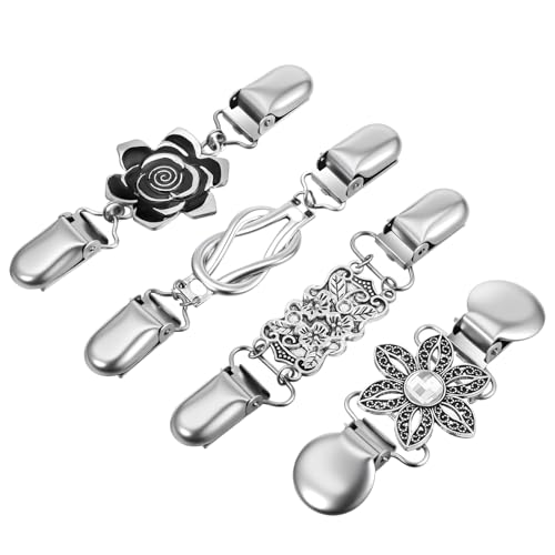 3 Stück Kleid Cinch Clip Halter für Strickjacke Cardigan Clips Elastisch Strickjacken Taillenstraffer Kleider Hosen Kette Kreative Schal Rücken Kragenclips für Damen Umhang Jacke Mantel von Bremorou