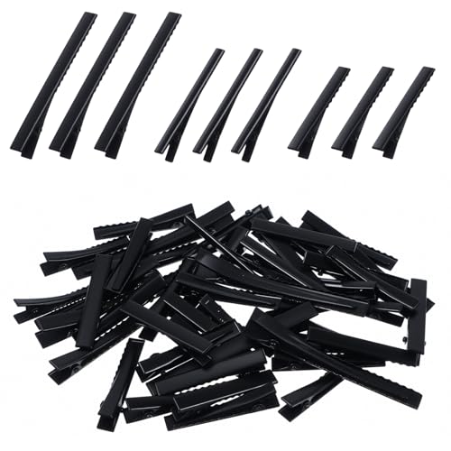 45 Stück Haarklemmen Haarklammern Friseurbedarf Schwarz Friseur Klammern Damen Alligator Clips Tortoise Krokodilklemmen Haare Haarclips Metall Haarspangen für Friseursalon Haarstyling Zubehör von Bremorou