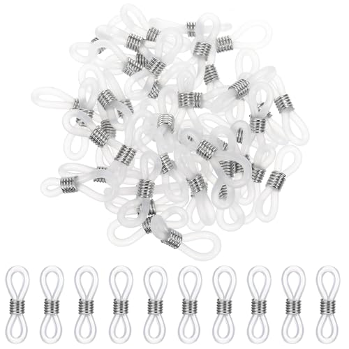 50 Stück Brillenkette Enden Silikon Brillenkette Verbindung Brillenkette Loop Halter Verstellbare Brillenkettenenden Brillen Connector Für Brillenkette Halter Brillenkette Enden Halskette Kettenriemen von Bremorou