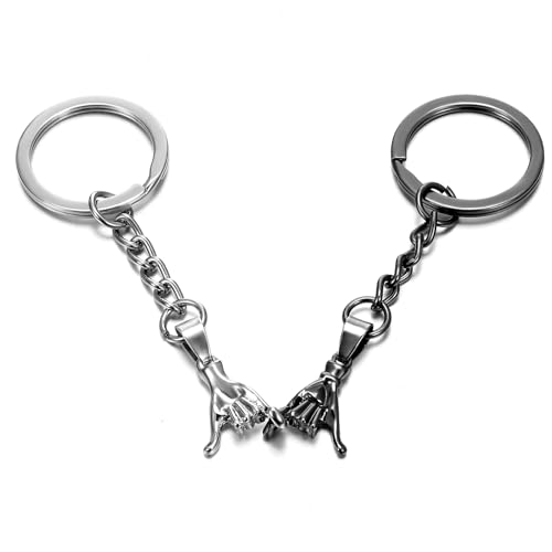 2 Stück Schlüsselanhänger Paar Hand In Hand Schlüsselanhänger Partner Schlüsselanhänger Geschenk für Freund und Frau Versprechens Schlüsselanhänger für Jahrestage Valentinstag oder besondere Anlässe von Bremorou