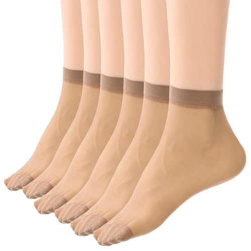 Bremorou 20 Paar Nylonstrümpfe Damen Durchsichtiges Söckchen mit Rutschfeste Unterseite Verstärkten Zehen Transparente Nylon Feinsöckchen Feinstrümpfe für Frauen Mädchen von Bremorou