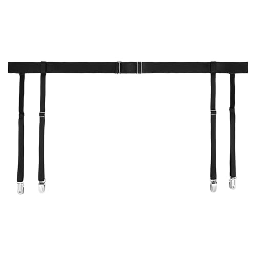 Bremorou Strumpfband Strapsgürtel Strumpfhalter Damen Große Verstellbares Strapshalter Hüfthalter mit Metallclips Strumpfgürtel Hohe Taille Schwarz Hosenträger Garter Belt für Frauen Damen von Bremorou