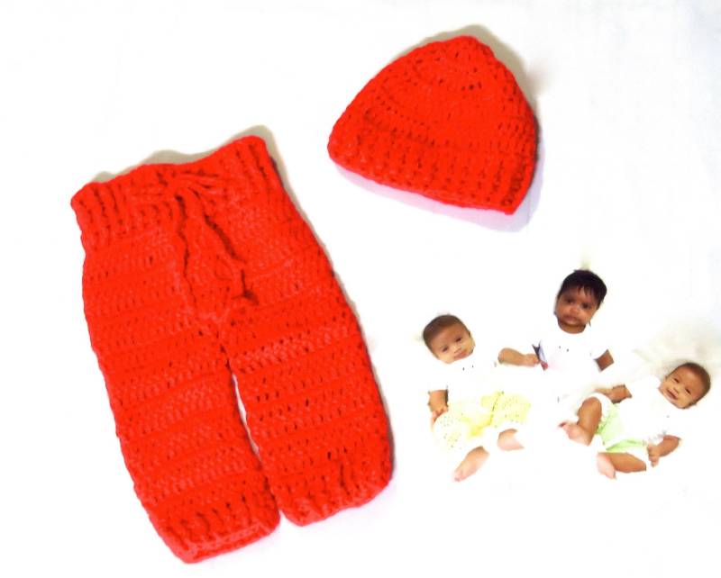 Baby Häkel Set, Babyhose Und Mütze Set, Rotes Neugeborene, Mädchen, Junge, Shower Geschenk von BrendaLizBoutique