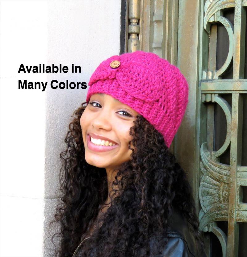 Gehäkelte Beanie Mütze, Gehäkelte Hot Pink Spiralmütze, Häkelmütze, Farbe Ist Himbeere Gehäkelte Beanie Mütze, Gehäkelte Hot Pink Spiralmütze, Häkelmütze, Farbe Ist Himbeere von BrendaLizBoutique