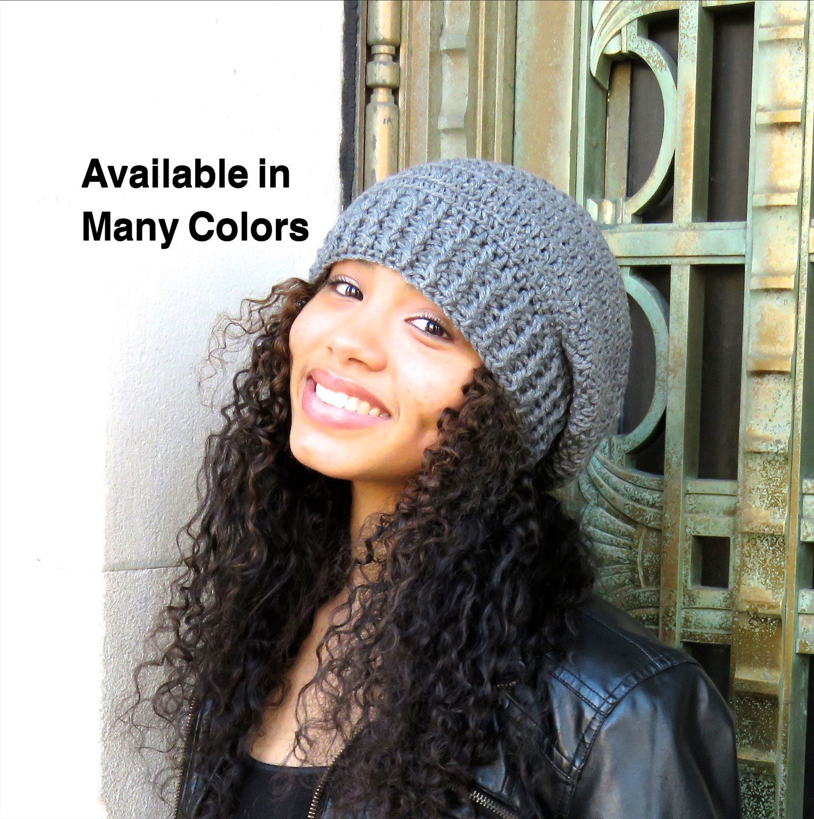 Gehäkelte Slouchy Hat, Frauen, Männer, Teen, Tam, Erwachsene, Grau, Gerippt von BrendaLizBoutique