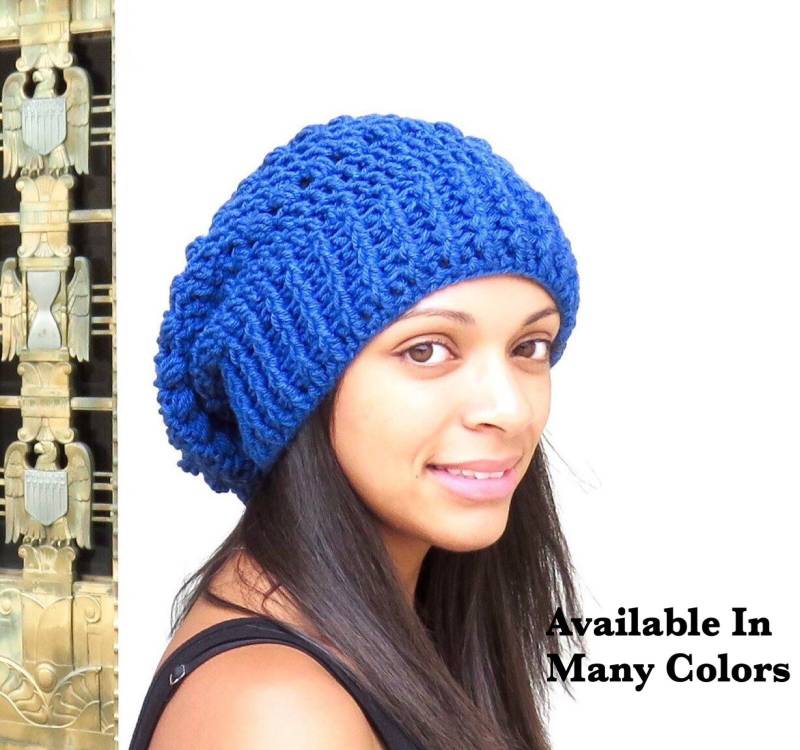 Gehäkelte Slouchy Hat, Tam Hut, Oversize Häkelhut, Farbe Ist Kolonialblau Gehäkelte Slouchy Hat, Tam Hut, Oversize Häkelhut, Farbe Ist Kolonialblau von BrendaLizBoutique