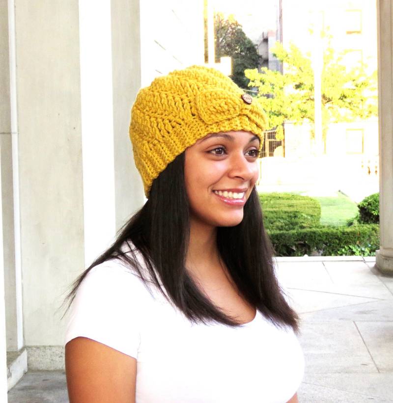 Gehäkelte Spiralmütze, Häkelmütze, Häkelbeanie, Farbe Ist Senfgelb Gehäkelte Spiralmütze, Häkelmütze, Häkelbeanie, Farbe Ist Senfgelb von BrendaLizBoutique