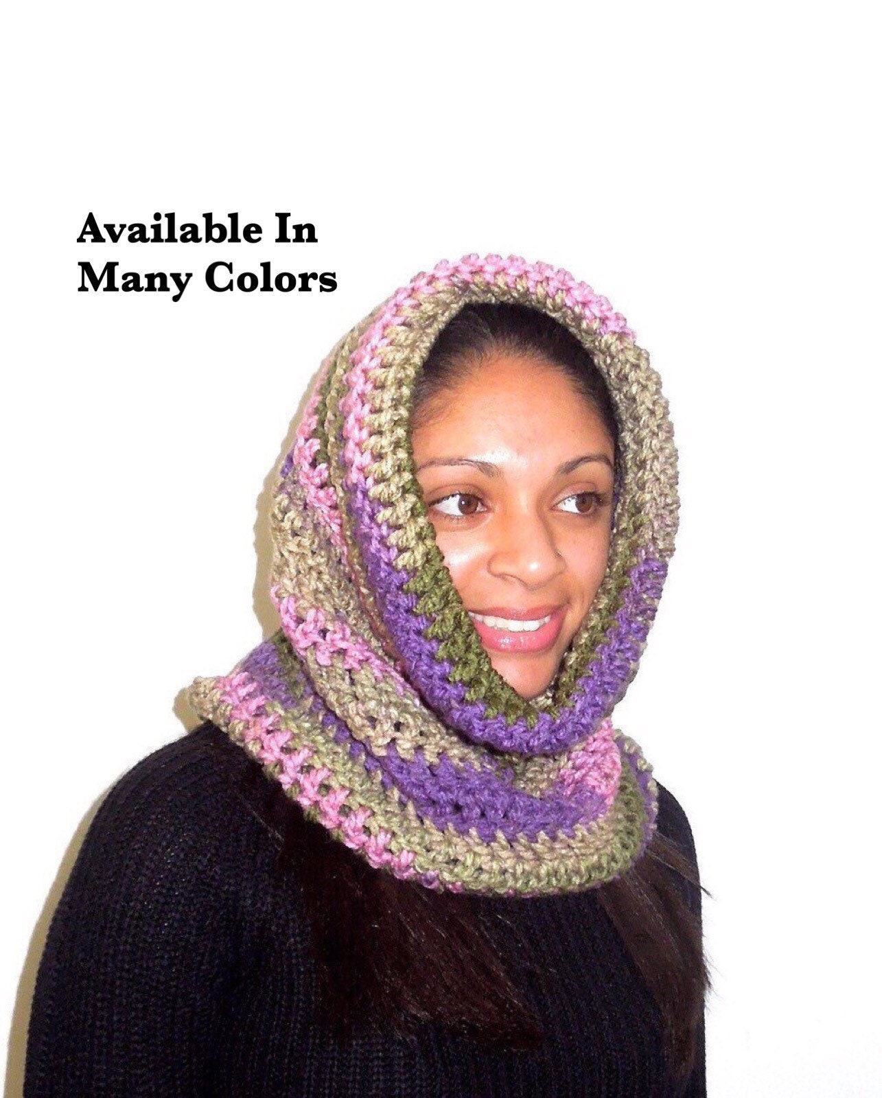 Gehäkelter Halswärmer, Gehäkelt, Kapuzenschal, Damen, Herren, Oversized Schal, Unendlichkeitsschal von BrendaLizBoutique