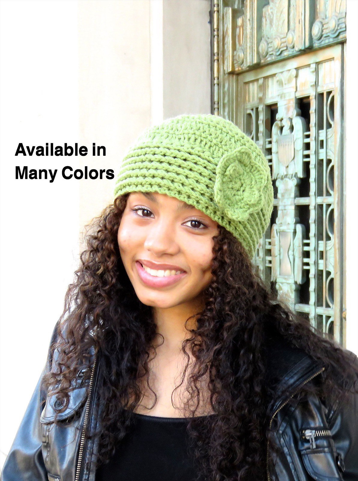 Häkelmütze, Cloche Hat, Erwachsene, Häkelblume Hut, Farbe Ist Farn von BrendaLizBoutique