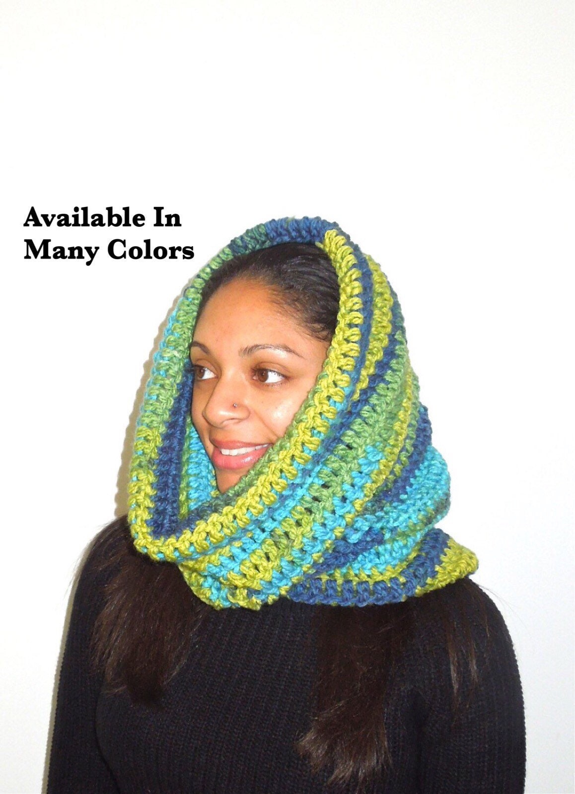 Häkeln, Halswärmer, Schal, Frauen, Männer, Kapuze, Oversize, Loop, Unendlichkeit, Ewigkeit, Rundschal von BrendaLizBoutique