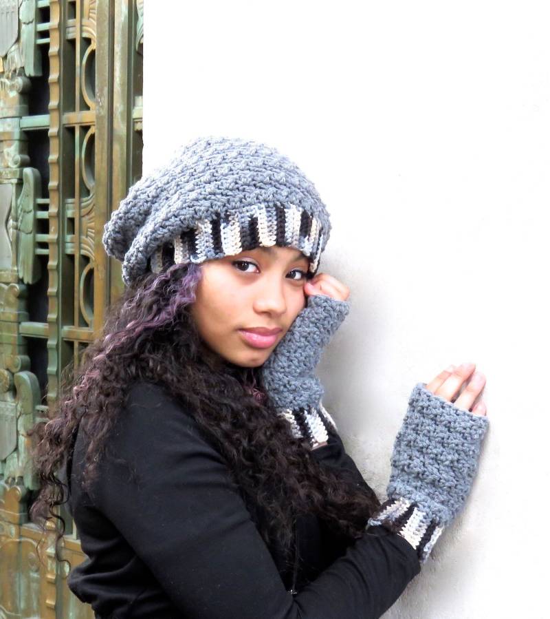 Häkeln Slouchy Hut Set, Handgelenk Wärmer Und Übergroße Slouchy, Tam Hut, Erwachsene, Häkeln Häkeln Slouchy Hut Set, Handgelenk Wärmer Und Übergroße Slouchy, Tam Hut, Erwachsene, Häkeln von BrendaLizBoutique