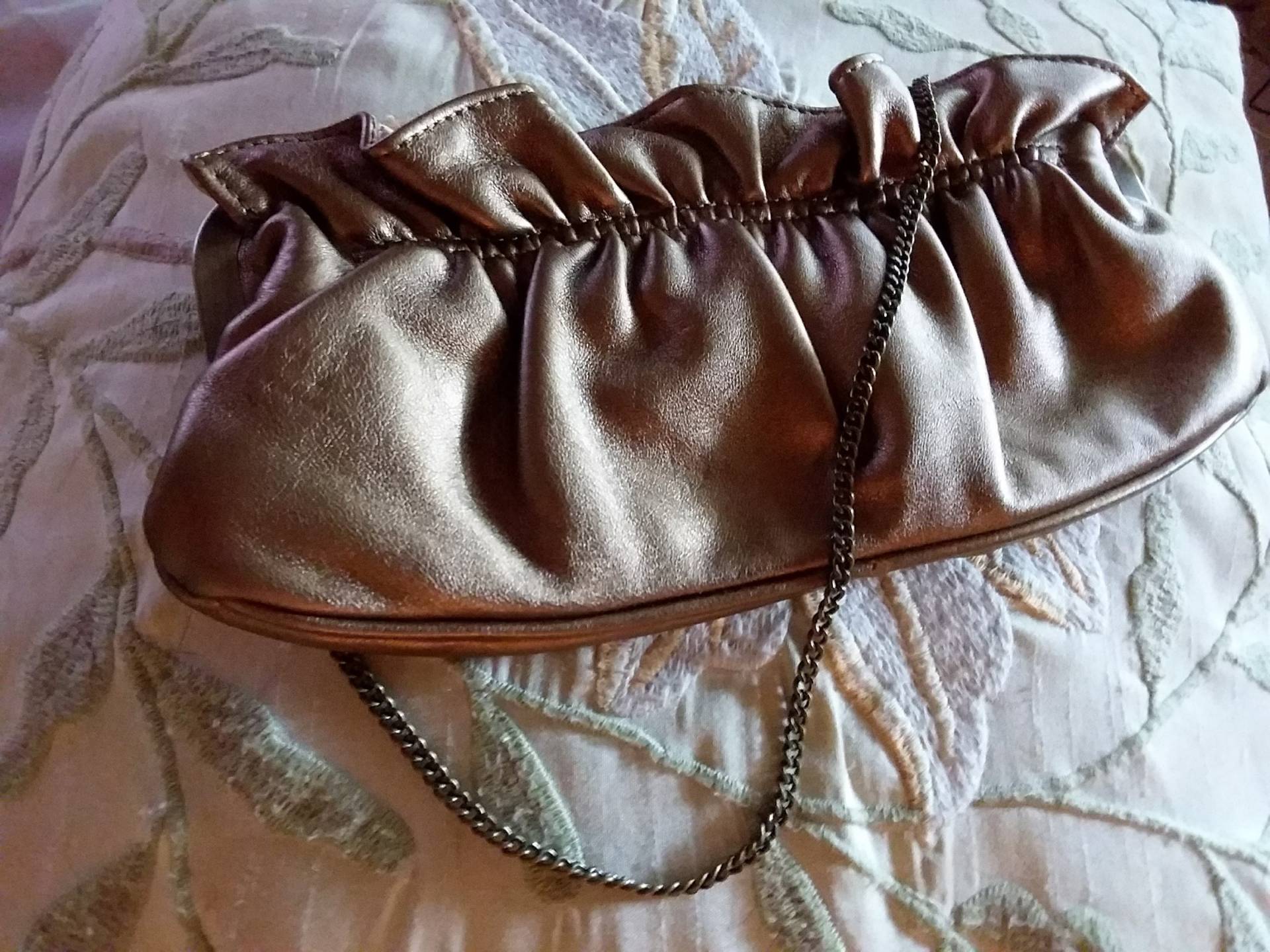 Satin Wie Abend Tasche Gold Getönt Stoff Kupplung Verschluss 18" Seil Schultergurt Satin Wie Abend Tasche Gold Getönt Stoff Kupplung Verschluss 18" Seil Schultergurt von BrendasBoho