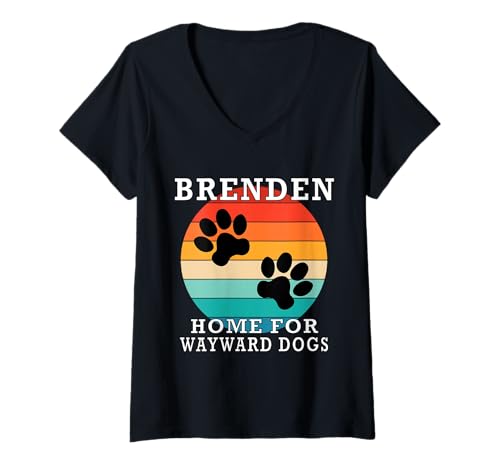 Damen Brenden Home for Wayward Dogs Familienname T-Shirt mit V-Ausschnitt Damen Brenden Home for Wayward Dogs Familienname T-Shirt mit V-Ausschnitt von Brenden Matching Family Reunion T Shirt