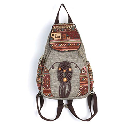 Brensty Damen Rucksack Retro MäDchen Rucksack Mini Rucksack Geometric Print Rucksack Tote von Brensty
