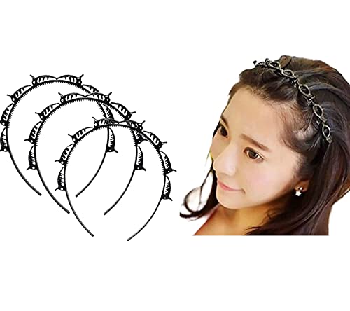 BrenzaFab 3 Stück Doppellagiges gedrehtes geflochtenes Haarband | Trending Trunks Stirnbänder Kunststoff und Harz Haar Twister | Frisur-Zopfwerkzeug | Haarspangen für Mädchen und Frauen | Haarnadel | BrenzaFab 3 Stück Doppellagiges gedrehtes geflochtenes Haarband | Trending Trunks Stirnbänder Kunststoff und Harz Haar Twister | Frisur-Zopfwerkzeug | Haarspangen für Mädchen und Frauen | Haarnadel | von BrenzaFab