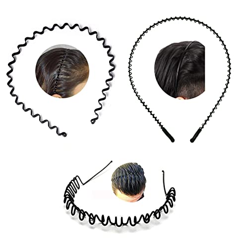 BrenzaFab Haarreifen aus Metall, flexibel, gewellt, Frühlings- und Zick-Zack-Haarband, für den täglichen Gebrauch, Unisex, Herren, Damen, 3 Stück BrenzaFab Haarreifen aus Metall, flexibel, gewellt, Frühlings- und Zick-Zack-Haarband, für den täglichen Gebrauch, Unisex, Herren, Damen, 3 Stück von BrenzaFab