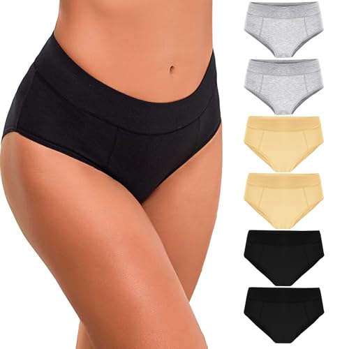 Bresdk Unterhosen Damen Baumwolle Unterwäsche Frauen Slips Bequeme Schlüpfer Mehrpack XXL von Bresdk