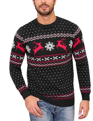 Bresdk Weihnachtspullover Herren Christmas Pullover Partner Paar Couple Weihnachtspulli Männer Schwarz XXL von Bresdk