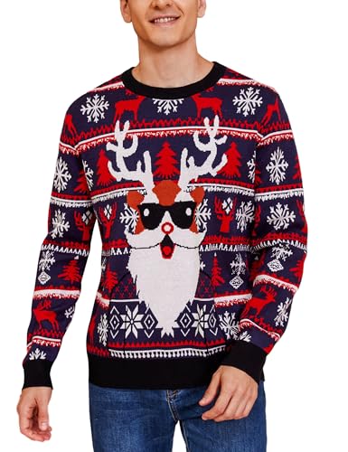 Bresdk Weihnachtspullover Herren Ugly Christmas Sweater Lustig Weihnachtspulli Elchhirsch Muster Winter Warm Unisex-Paar schwarz XL Bresdk Weihnachtspullover Herren Ugly Christmas Sweater Lustig Weihnachtspulli Elchhirsch Muster Winter Warm Unisex-Paar schwarz XL von Bresdk