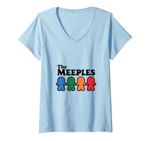 Damen The Meeples Brettspiel Boardgamer T-Shirt mit V-Ausschnitt von Brettspiel Boardgamer Meeple Spaß