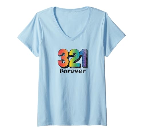 Damen 321 Forever Rainbow. SpaceCoast 321 Area Code T-Shirt mit V-Ausschnitt Damen 321 Forever Rainbow. SpaceCoast 321 Area Code T-Shirt mit V-Ausschnitt von Brevard 321 Forever Pride Apparel