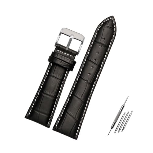 Breites Uhrenarmband aus Leder – 18–28 mm, großes Ersatzband für Herren,20mm von Breyhda