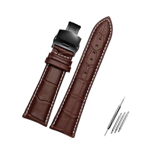 Breites Uhrenarmband aus Leder – 18–28 mm, großes Ersatzband für Herren,20mm von Breyhda