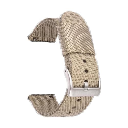 Breyhda 18 mm, 20 mm, 22 mm, 24 mm, Nylongewebe, Sport-Uhrenarmband für Damen und Herren – gewebtes elastisches Armband mit Schnellverschluss,Khaki,18mm von Breyhda