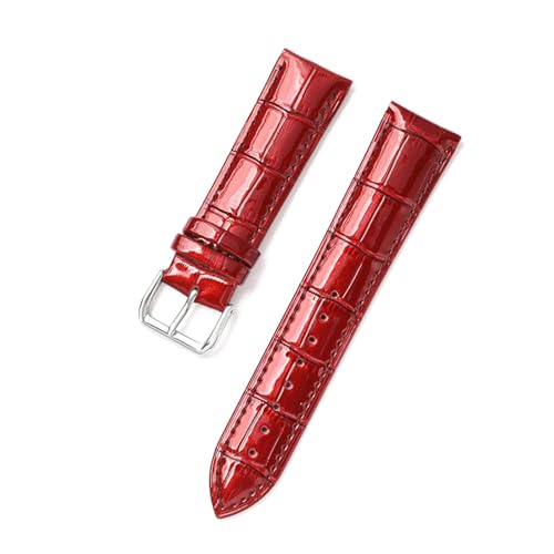 Breyhda Buntes Uhrenarmband aus Lackleder – 20 mm 22 mm, lebendiges Ersatzband für Männer/Frauen,Weinrot,22mm von Breyhda