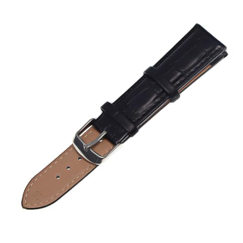 Breyhda Buntes Uhrenarmband aus Leder – 12–22 mm, stilvolles Ersatzband für Männer/Frauen,Schwarz,20mm von Breyhda