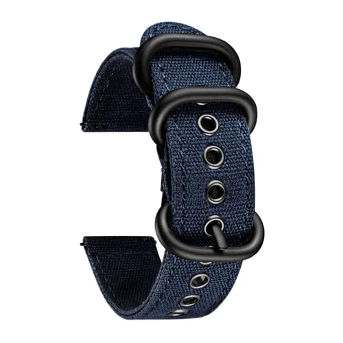 Breyhda Canvas-Uhrenarmbänder 18/20/22/24 mm – Schnellverschluss-Uhrenarmbänder aus Baumwollgewebe, bequeme Riemen, leicht zu ersetzen,18mm von Breyhda
