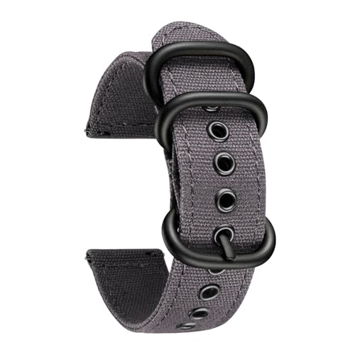 Breyhda Canvas-Uhrenarmbänder 18/20/22/24 mm – Schnellverschluss-Uhrenarmbänder aus Baumwollgewebe, bequeme Riemen, leicht zu ersetzen,18mm von Breyhda