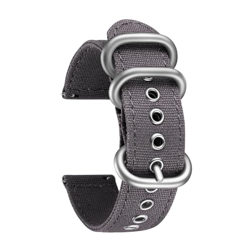 Breyhda Canvas-Uhrenarmbänder 18/20/22/24 mm – Schnellverschluss-Uhrenarmbänder aus Baumwollgewebe, bequeme Riemen, leicht zu ersetzen,18mm von Breyhda