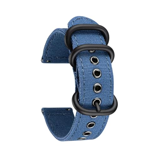 Breyhda Canvas-Uhrenarmbänder 18/20/22/24 mm – Schnellverschluss-Uhrenarmbänder aus Baumwollgewebe, bequeme Riemen, leicht zu ersetzen,20mm von Breyhda