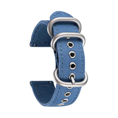 Breyhda Canvas-Uhrenarmbänder 18/20/22/24 mm – Schnellverschluss-Uhrenarmbänder aus Baumwollgewebe, bequeme Riemen, leicht zu ersetzen,20mm von Breyhda