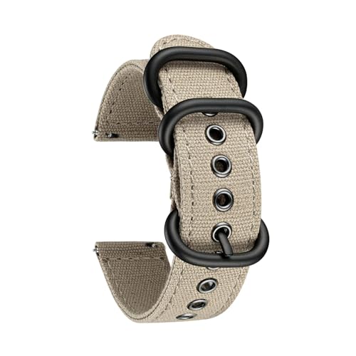 Breyhda Canvas-Uhrenarmbänder 18/20/22/24 mm – Schnellverschluss-Uhrenarmbänder aus Baumwollgewebe, bequeme Riemen, leicht zu ersetzen,20mm von Breyhda