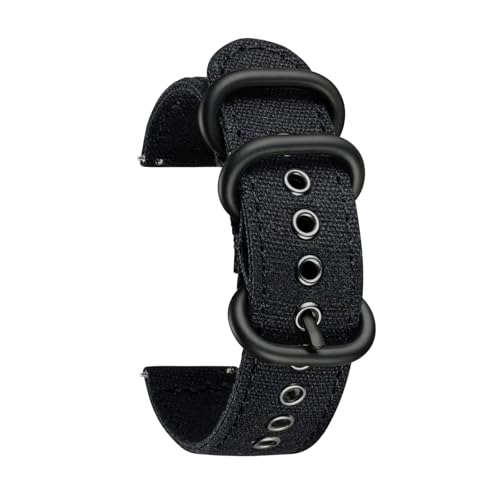 Breyhda Canvas-Uhrenarmbänder 18/20/22/24 mm – Schnellverschluss-Uhrenarmbänder aus Baumwollgewebe, bequeme Riemen, leicht zu ersetzen,22mm von Breyhda