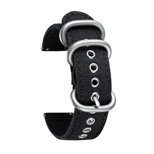 Breyhda Canvas-Uhrenarmbänder 18/20/22/24 mm – Schnellverschluss-Uhrenarmbänder aus Baumwollgewebe, bequeme Riemen, leicht zu ersetzen,22mm von Breyhda