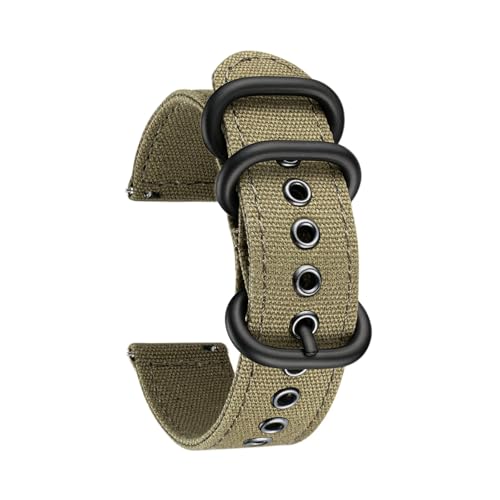 Breyhda Canvas-Uhrenarmbänder 18/20/22/24 mm – Schnellverschluss-Uhrenarmbänder aus Baumwollgewebe, bequeme Riemen, leicht zu ersetzen,22mm von Breyhda