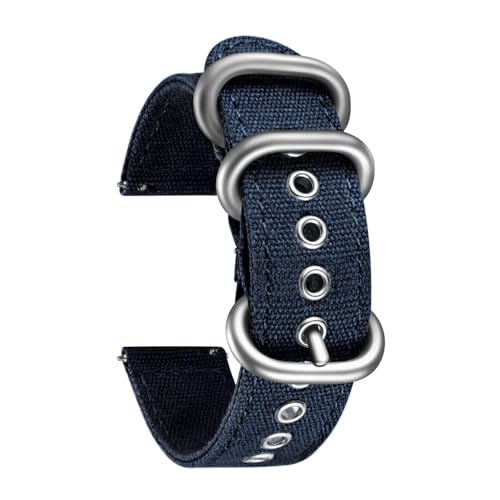 Breyhda Canvas-Uhrenarmbänder 18/20/22/24 mm – Schnellverschluss-Uhrenarmbänder aus Baumwollgewebe, bequeme Riemen, leicht zu ersetzen,24mm von Breyhda
