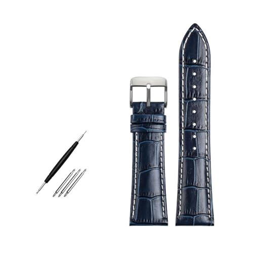 Breyhda Dunkelblaues Uhrenarmband aus Leder – 19–22 mm, Ersatzarmband mit Montagewerkzeug,19mm von Breyhda