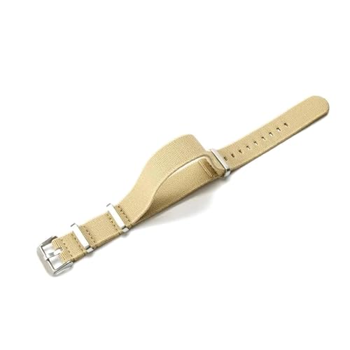 Breyhda Elastisches, geflochtenes Nylon-Uhrenarmband 18 mm, 20 mm, 22 mm – wasserdichte Ersatzarmbänder, flexibel und bequem,Khaki,22mm von Breyhda