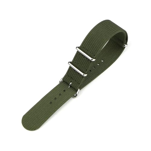 Breyhda Elastisches Nylon-Uhrenarmband 18 mm 19 mm 20 mm 22 mm – Stoff-Uhrenarmband, weiche Ersatzarmbänder, universelle Passform für die meisten Uhren,Armeegrün,19mm von Breyhda