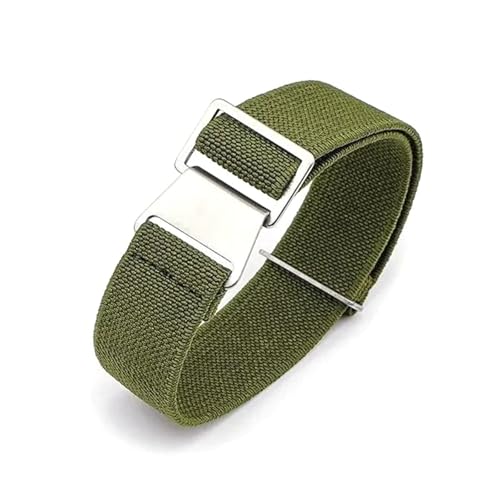 Breyhda Elastisches Nylon-Uhrenarmband 18 mm 20 mm 22 mm 24 mm – universelles Ersatzarmband, leichtes Armband, Uhrenzubehör,Armeegrün,20mm von Breyhda