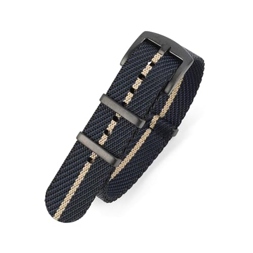 Breyhda Ersatz-Uhrenarmband aus Nylon, 20 mm, 22 mm – Streifendesign, weiches Armband, universelle Passform für Uhren, langlebiges Uhrenzubehör,22mm von Breyhda