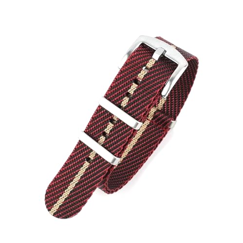 Breyhda Ersatz-Uhrenarmband aus Nylon, 20 mm, 22 mm – Streifendesign, weiches Armband, universelle Passform für Uhren, langlebiges Uhrenzubehör,22mm von Breyhda
