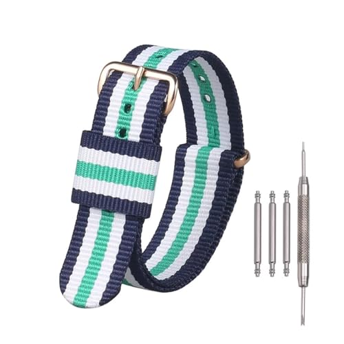Breyhda Gewebtes Uhrenarmband aus Nylon, 16–22 mm – Ersatzarmband, weich und langlebig, universell passend für die meisten Uhren, Uhrenzubehör,17mm Breyhda Gewebtes Uhrenarmband aus Nylon, 16–22 mm – Ersatzarmband, weich und langlebig, universell passend für die meisten Uhren, Uhrenzubehör,17mm von Breyhda