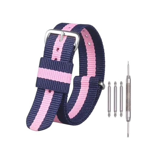Breyhda Gewebtes Uhrenarmband aus Nylon, 16–22 mm – Ersatzarmband, weich und langlebig, universell passend für die meisten Uhren, Uhrenzubehör,19mm Breyhda Gewebtes Uhrenarmband aus Nylon, 16–22 mm – Ersatzarmband, weich und langlebig, universell passend für die meisten Uhren, Uhrenzubehör,19mm von Breyhda