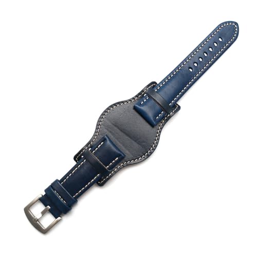 Breyhda Handgefertigtes Lederarmband – 18–22 mm, mattes Finish, Ersatzarmband mit gebogenen Enden,20mm von Breyhda